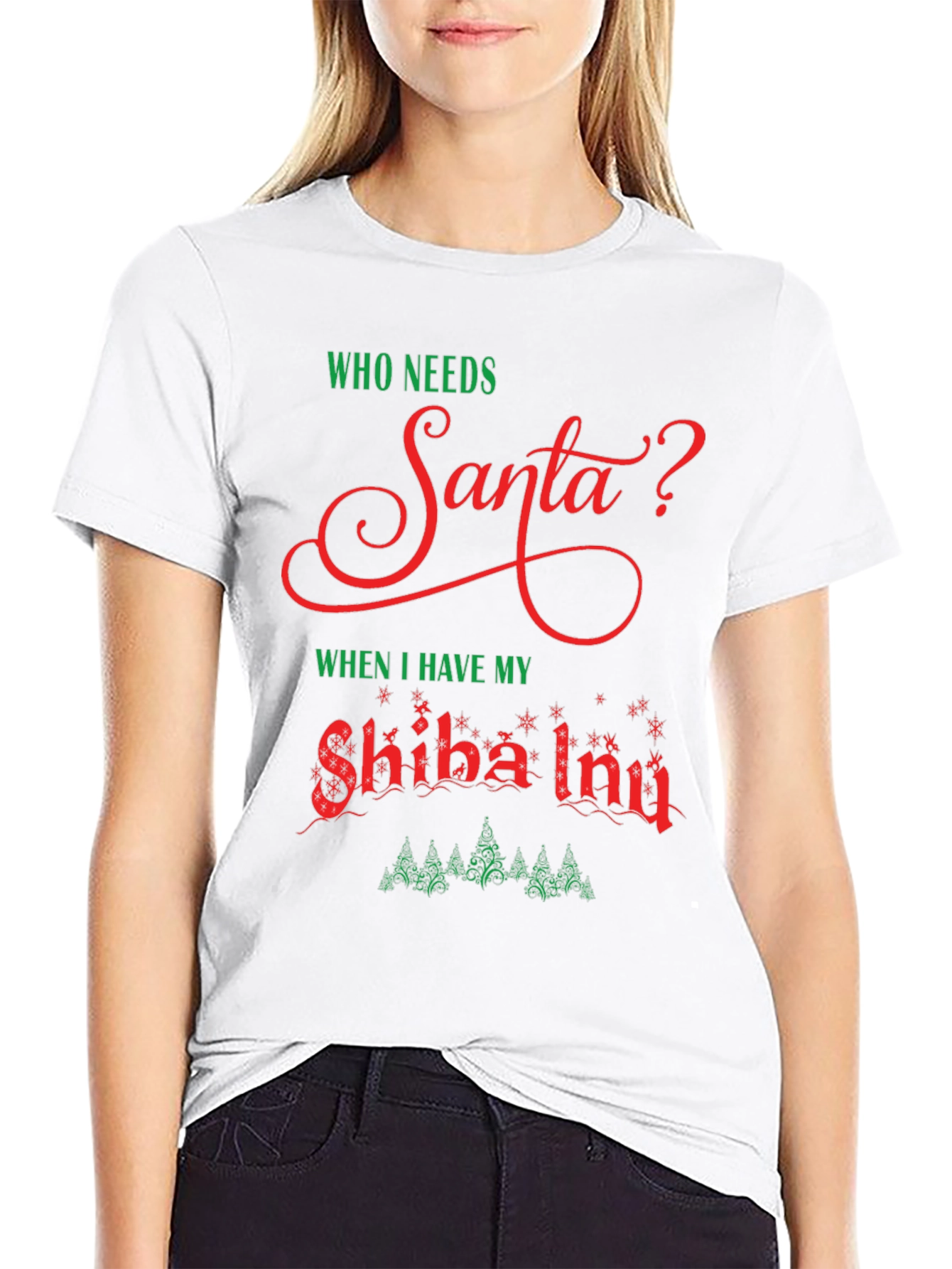 Funny Shiba Inu Christmas T-Shirt Santa