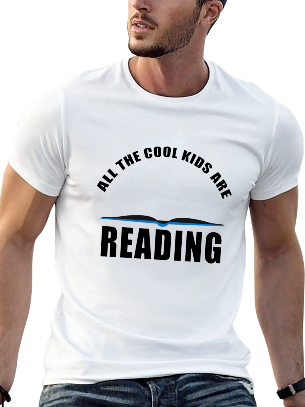 Cool Kids Reading Graphic T-Shirt - Black
