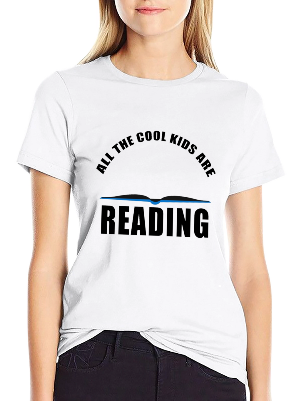 Cool Kids Reading Graphic T-Shirt - Black