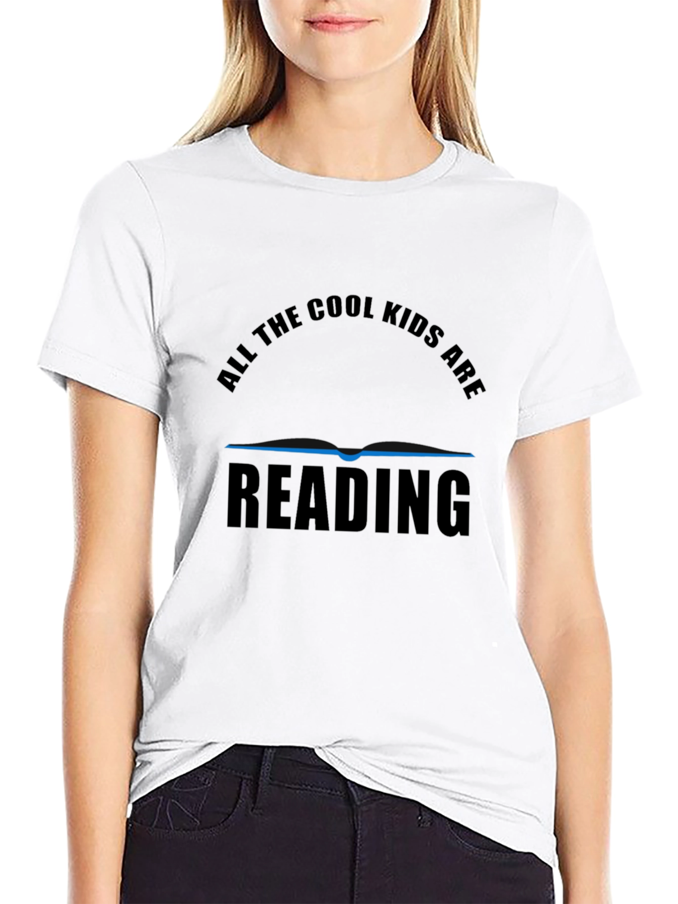 Cool Kids Reading Graphic T-Shirt - Black