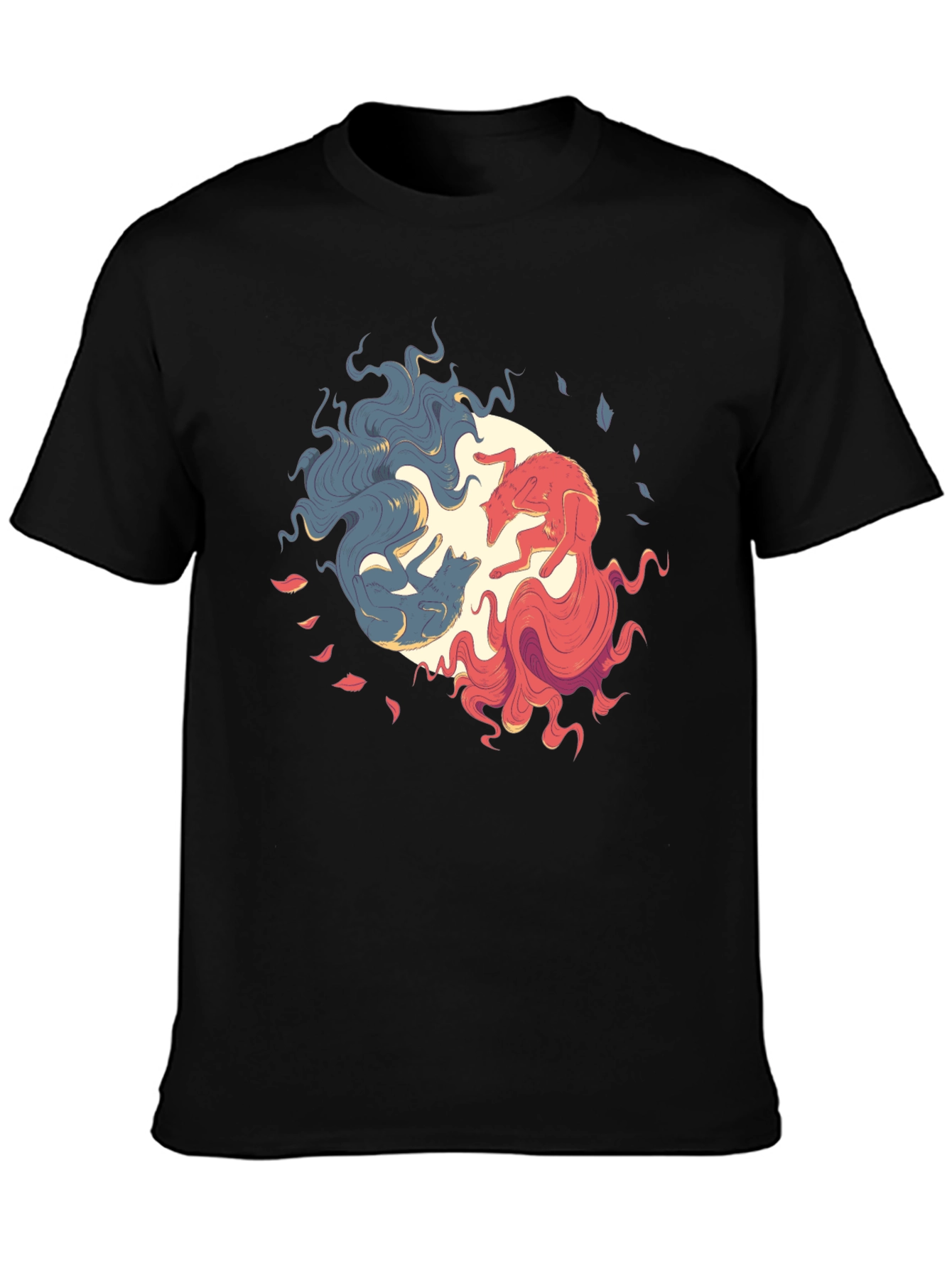 Yin Yang Wolves Graphic Tee - Balance & Style