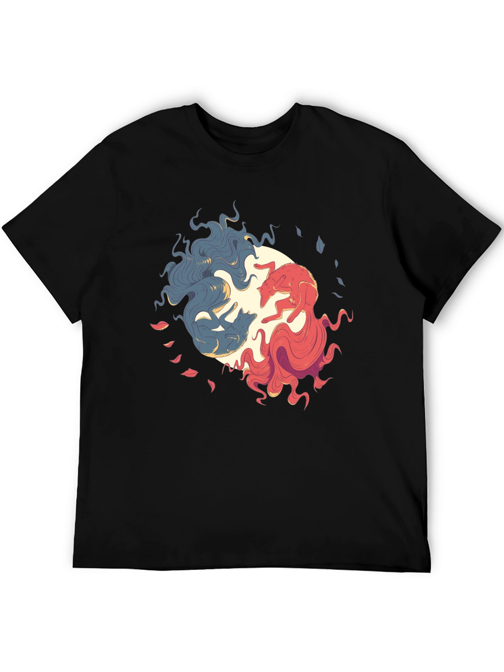 Yin Yang Wolves Graphic Tee - Balance & Style