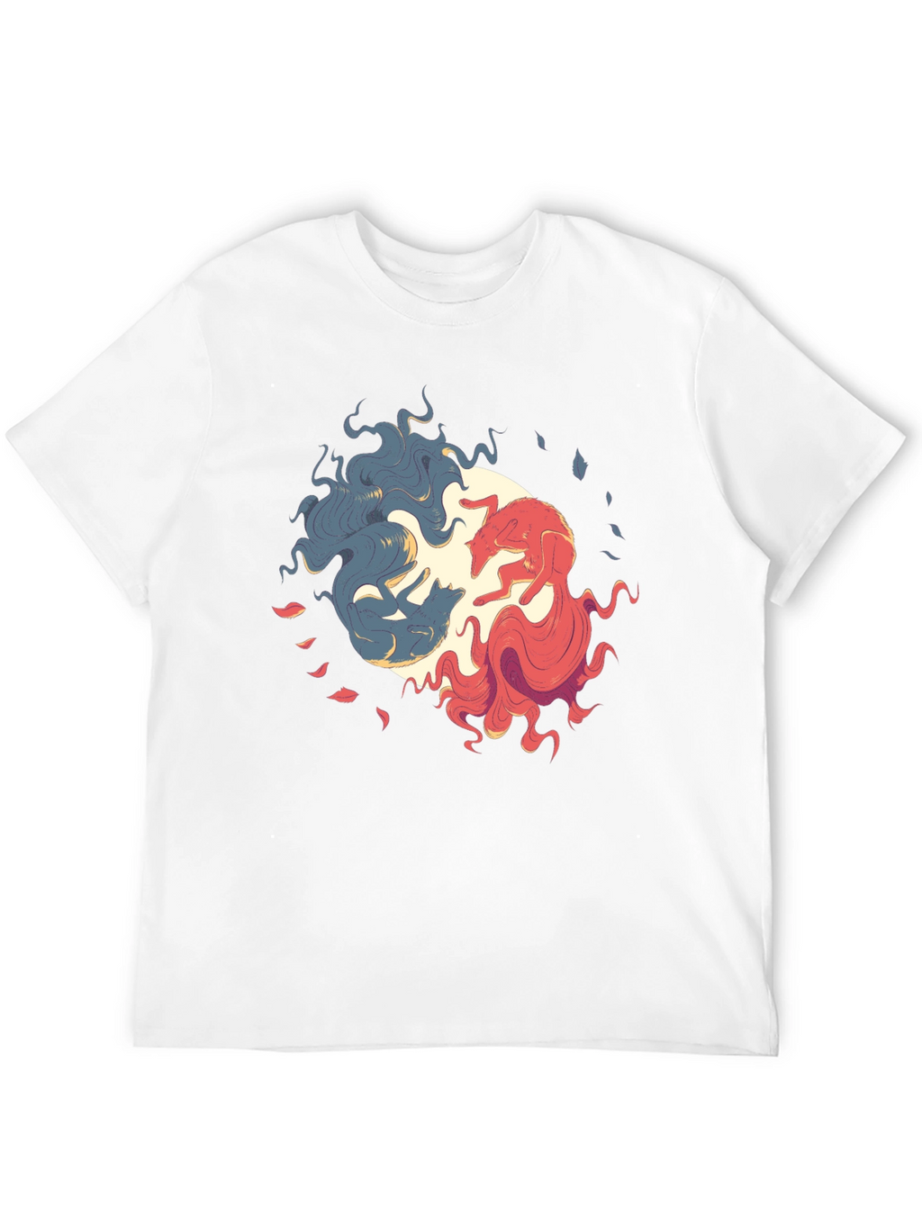 Yin Yang Wolves Graphic Tee - Balance & Style