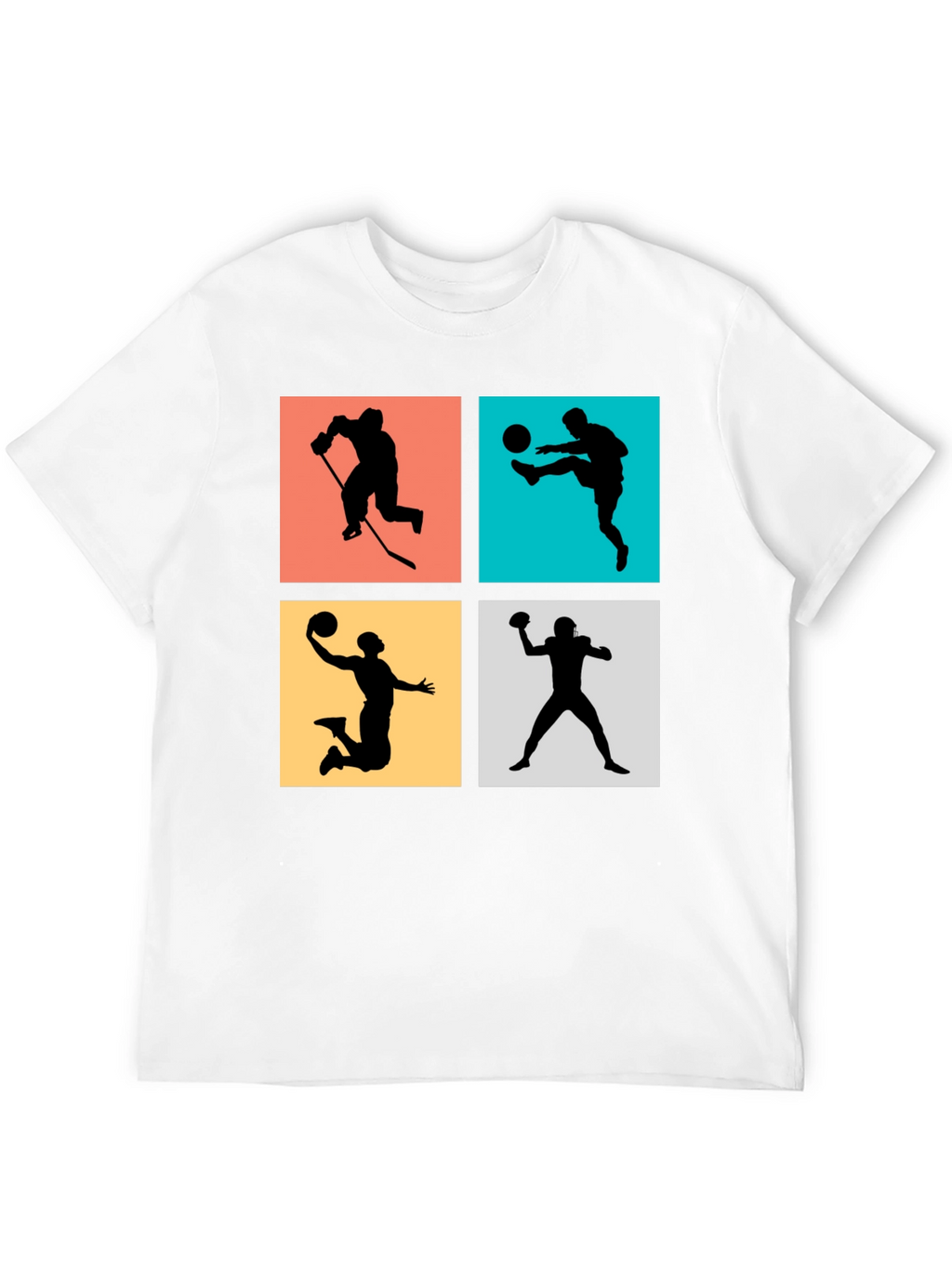 Sports Silhouettes Black Graphic Tee