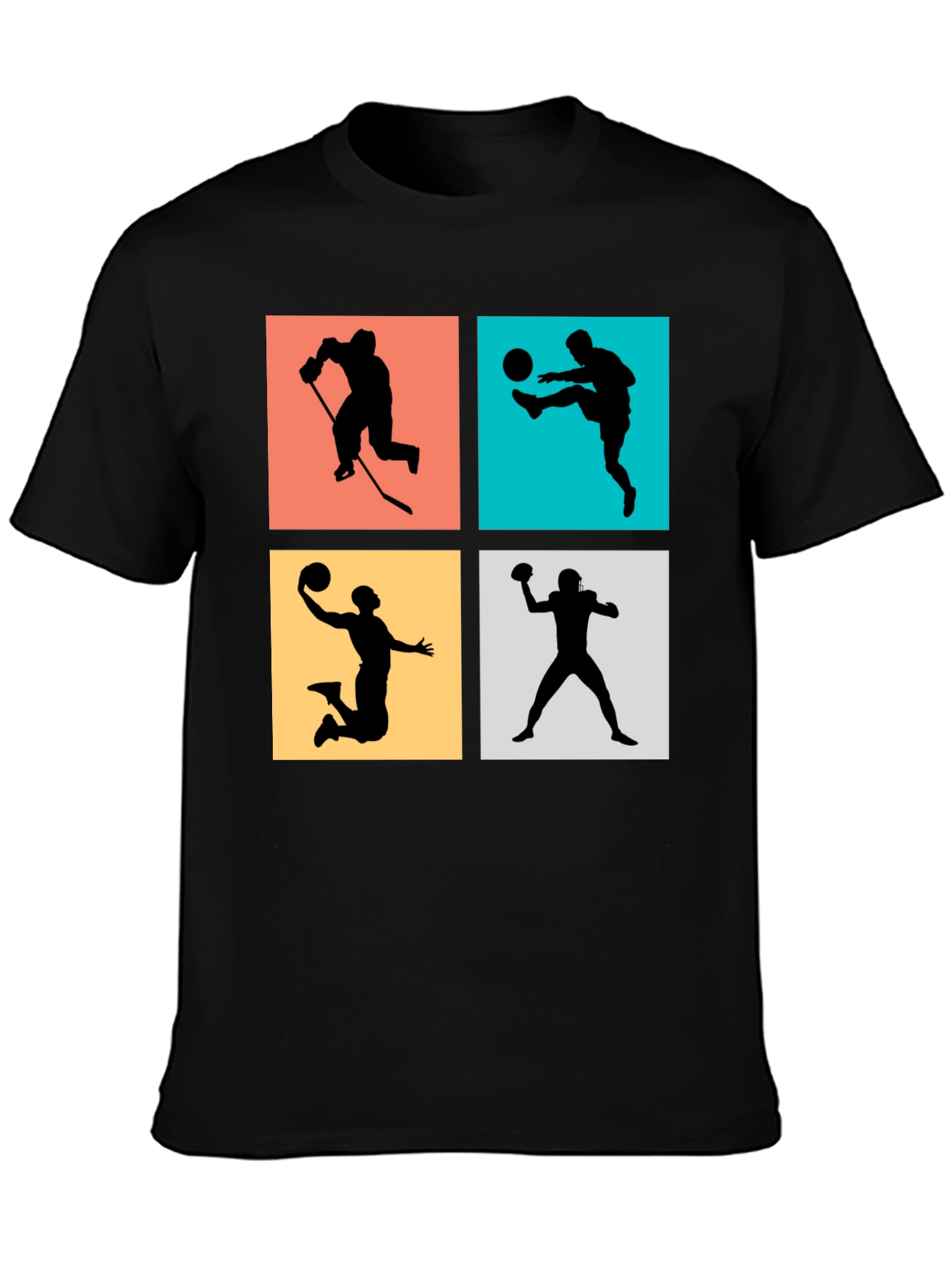 Sports Silhouettes Black Graphic Tee