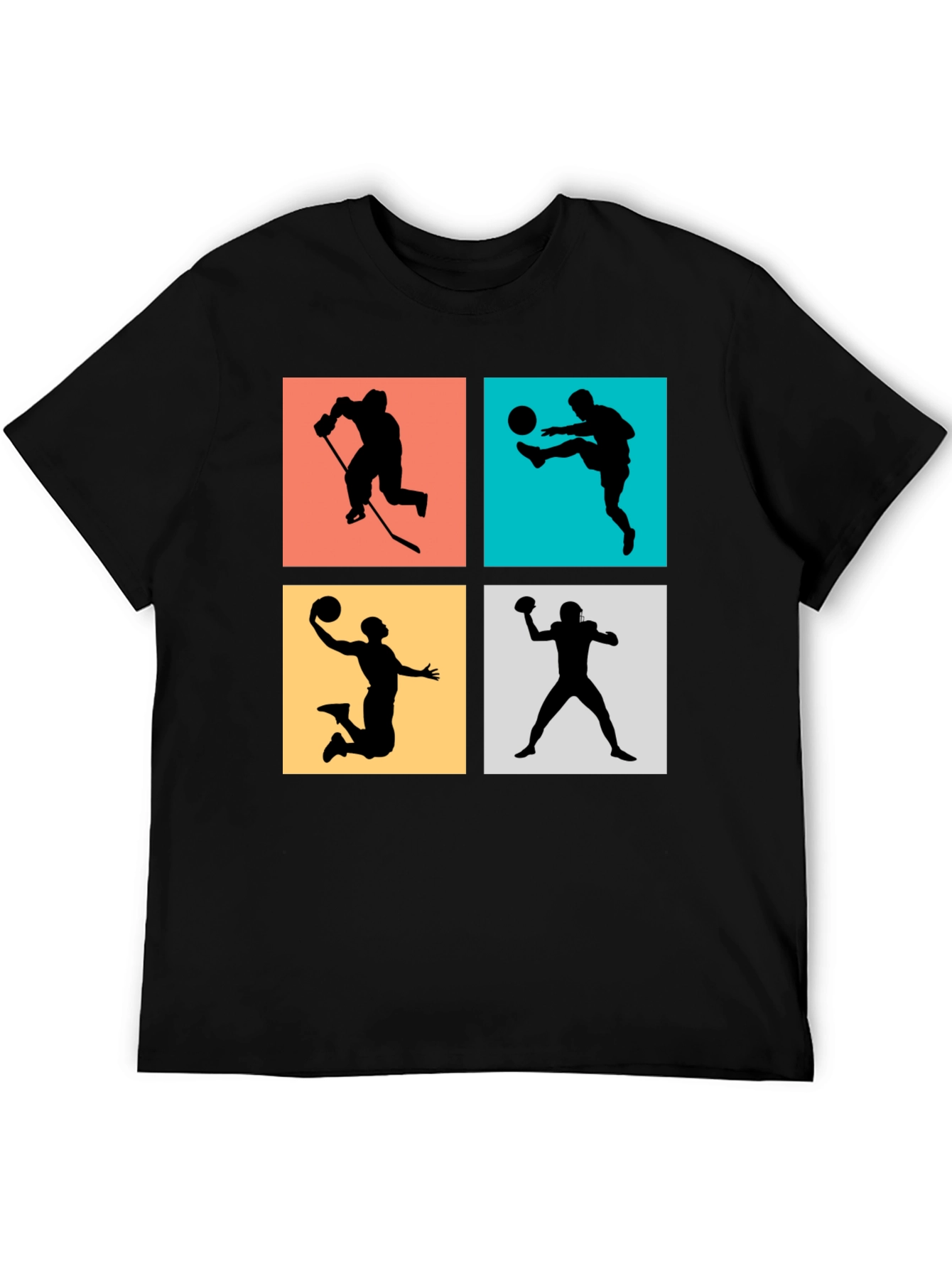 Sports Silhouettes Black Graphic Tee