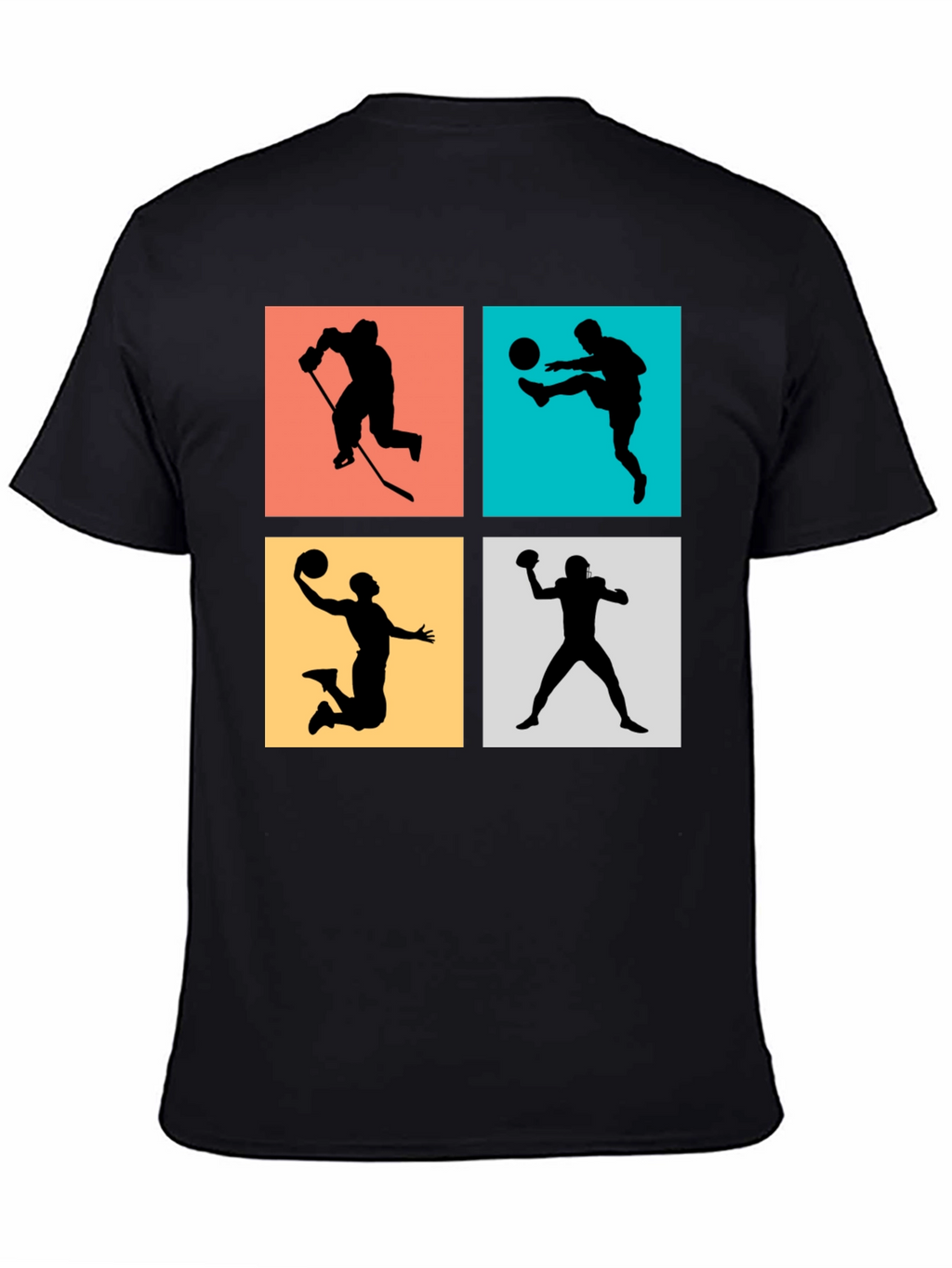 Sports Silhouettes Black Graphic Tee