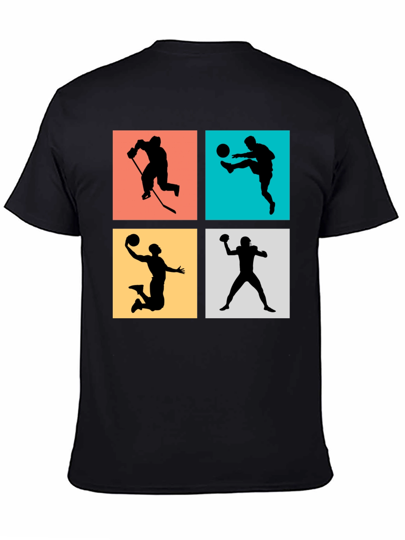 Sports Silhouettes Black Graphic Tee