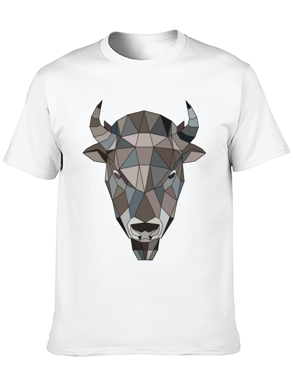 Geometric Buffalo Head Graphic Tee - Mens Black T-Shirt