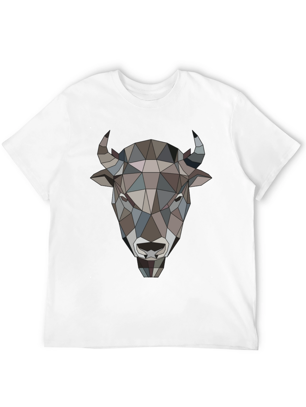 Geometric Buffalo Head Graphic Tee - Mens Black T-Shirt