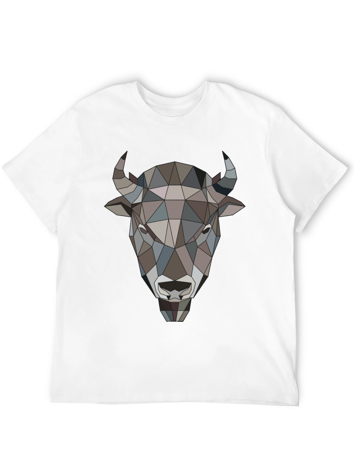 Geometric Buffalo Head Graphic Tee - Mens Black T-Shirt