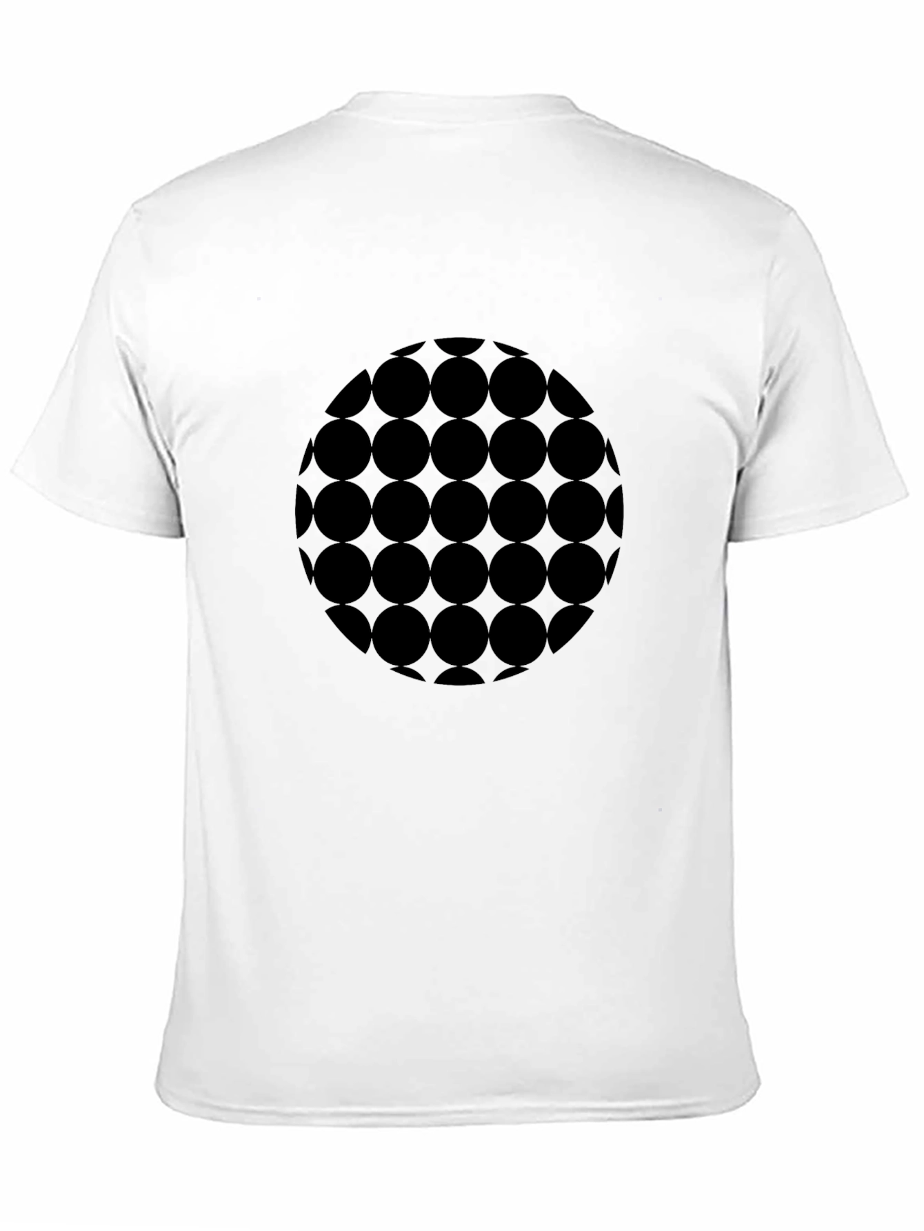 Modern Geometric Circle Pattern Black T-Shirt