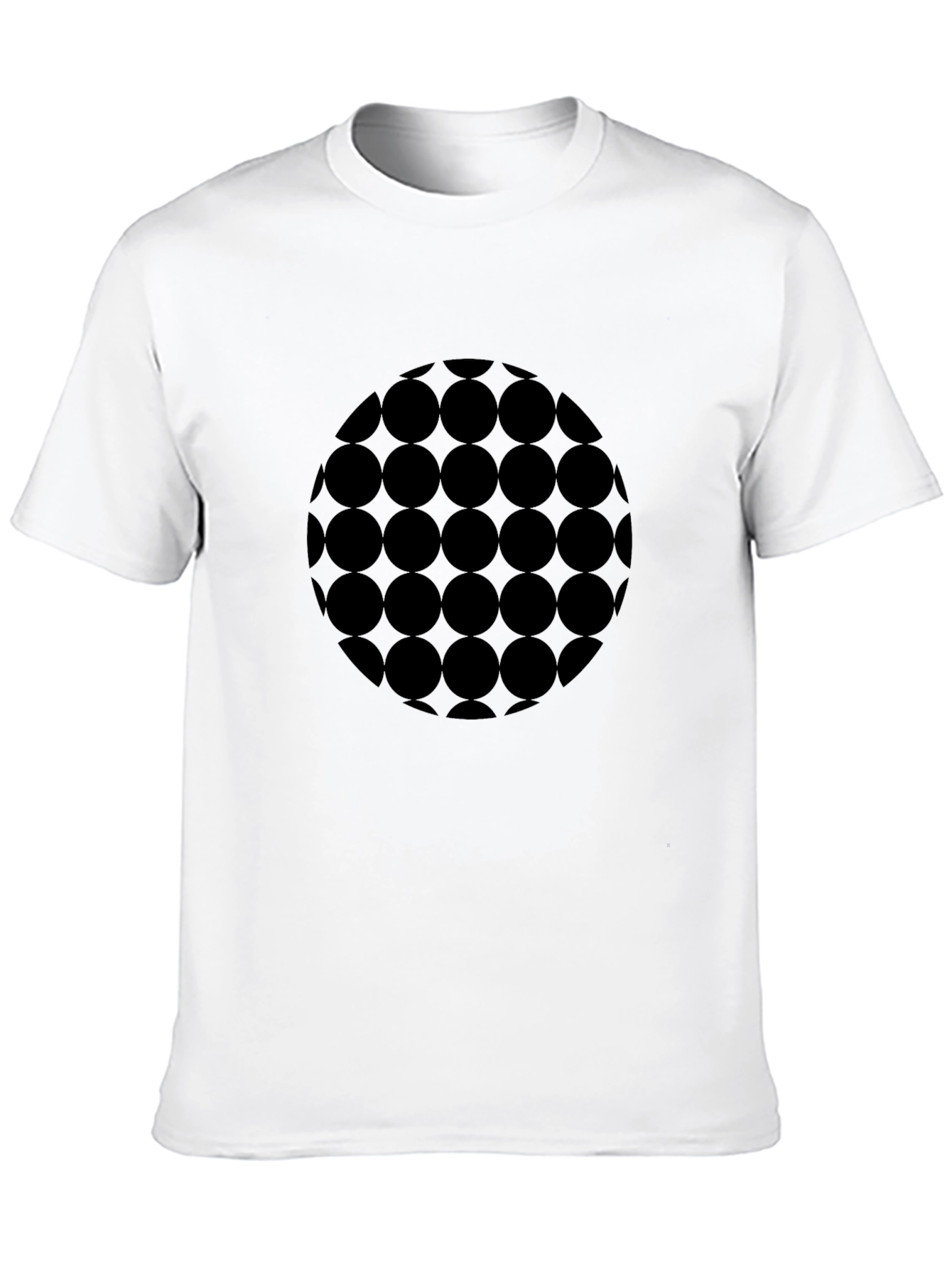 Modern Geometric Circle Pattern Black T-Shirt