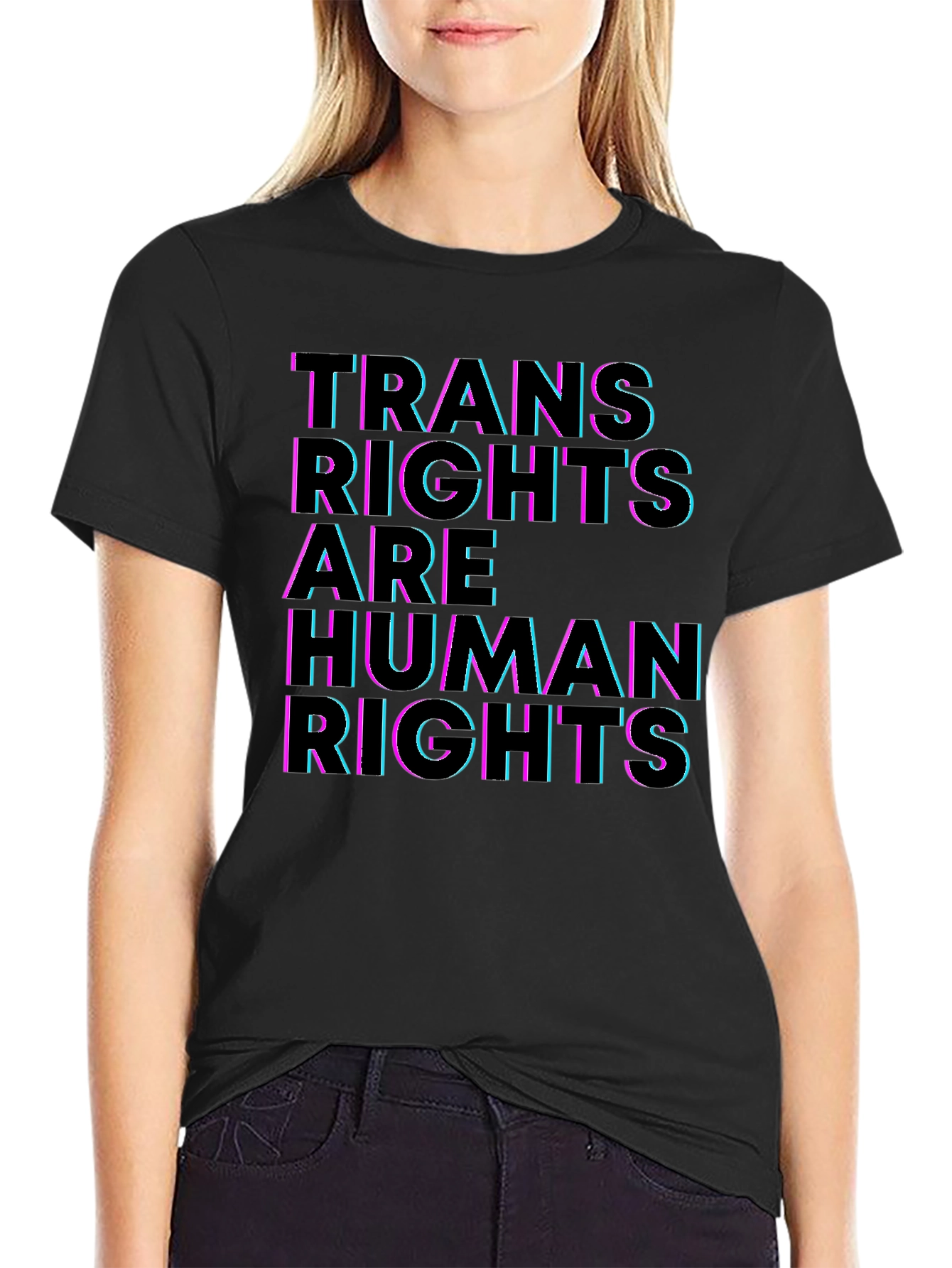 Trans Rights are Human Rights T-Shirt - Black