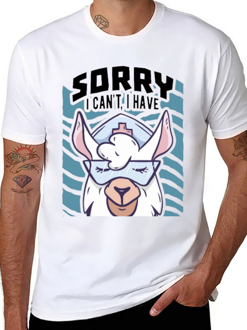Funny Llama Nurse Graphic T-Shirt