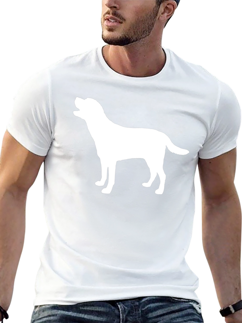 Dog Silhouette Graphic Tee - Black