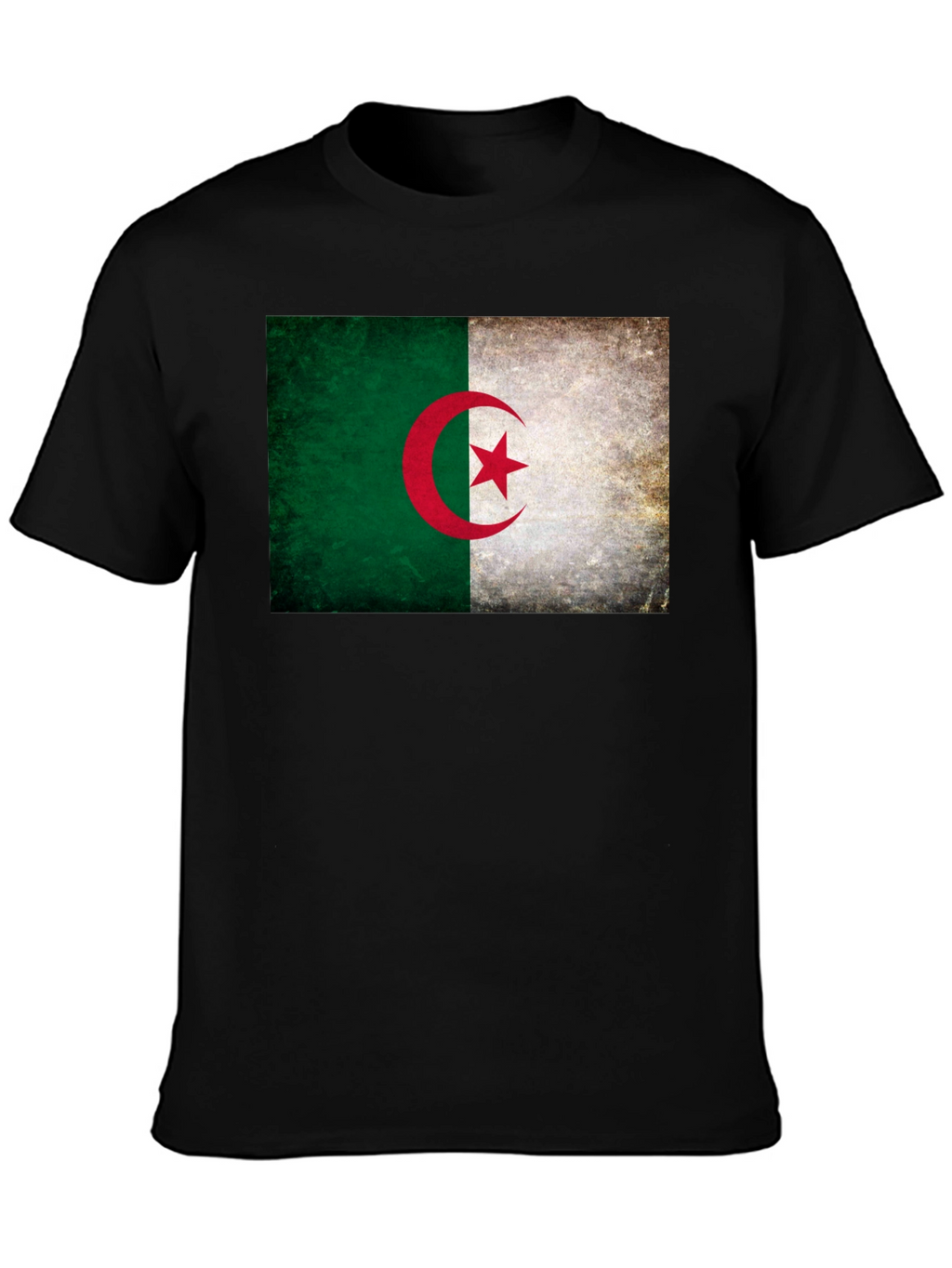 Algeria Flag Graphic Tee - Black Unisex T-Shirt