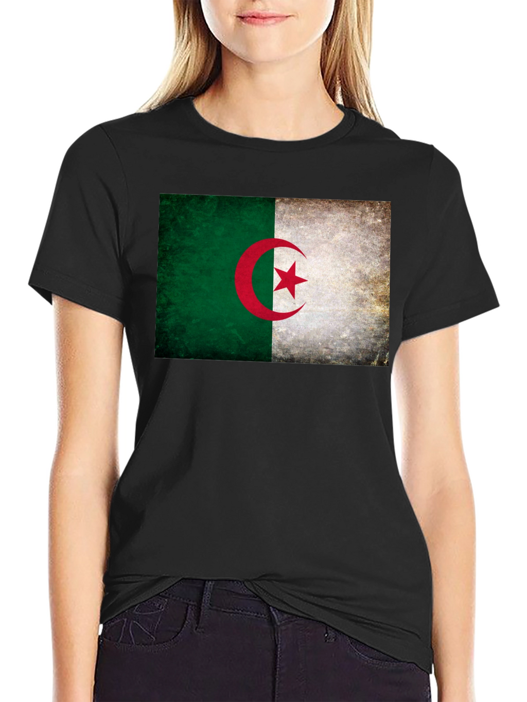 Algeria Flag Graphic Tee - Black Unisex T-Shirt