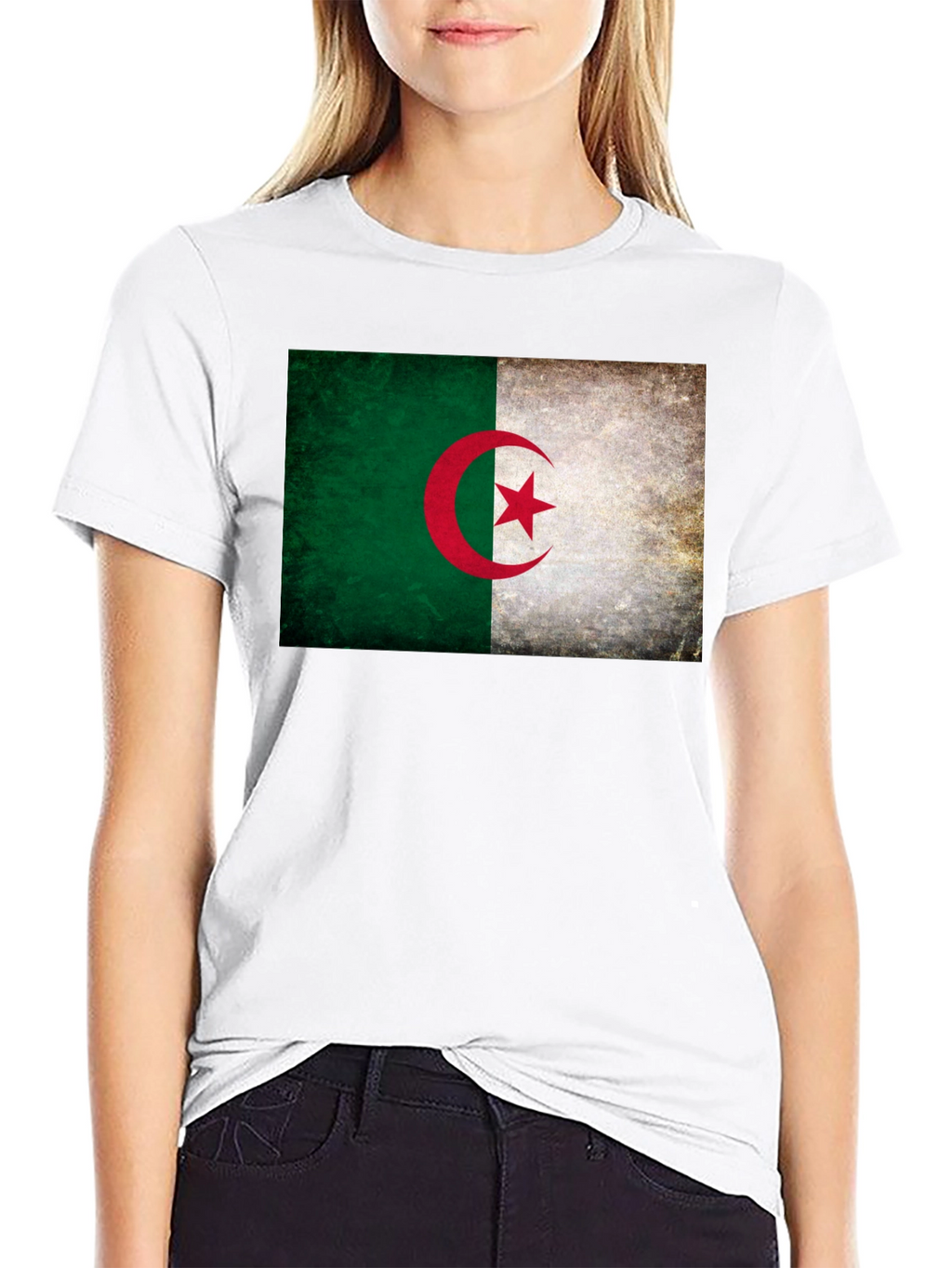 Algeria Flag Graphic Tee - Black Unisex T-Shirt