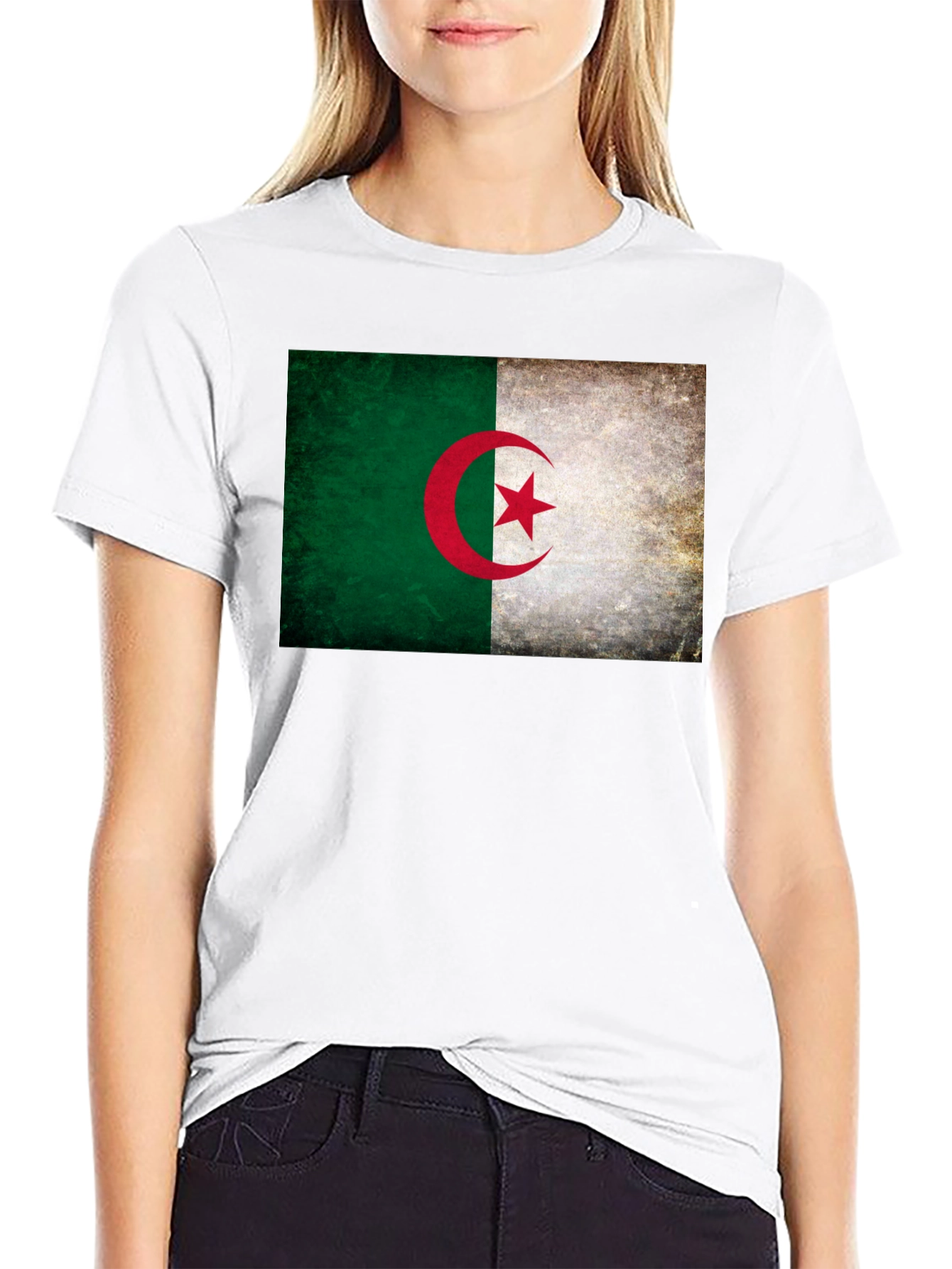 Algeria Flag Graphic Tee - Black Unisex T-Shirt