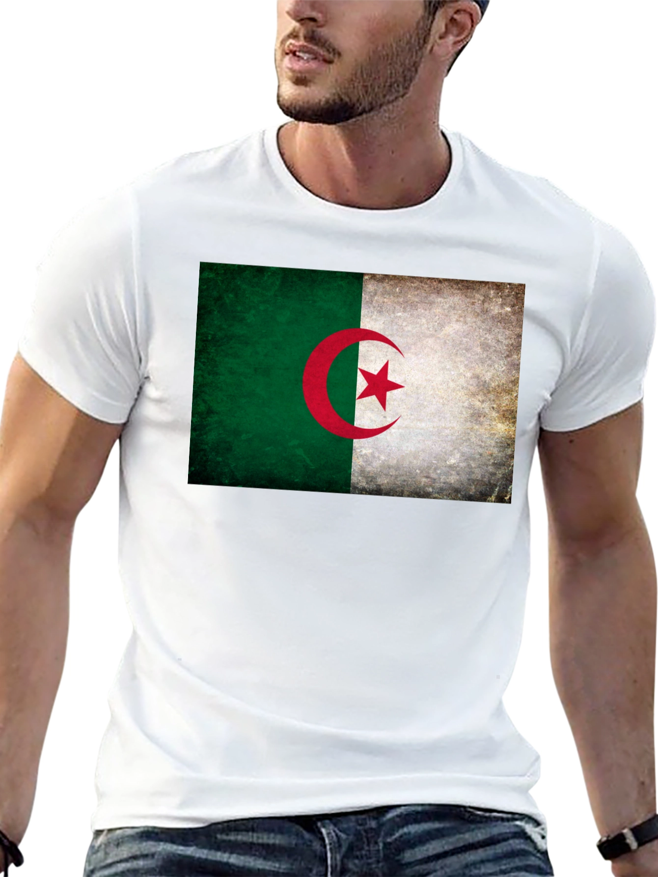 Algeria Flag Graphic Tee - Black Unisex T-Shirt