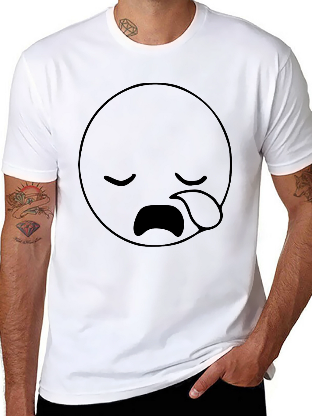 Sad Emoji Black T-Shirt - Unisex Comfort