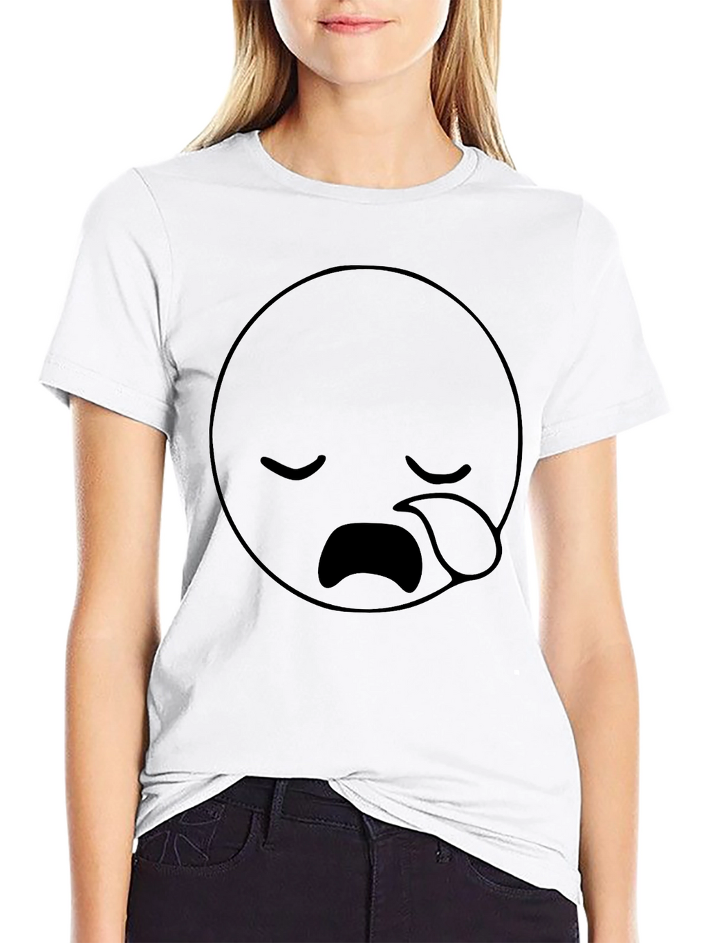 Sad Emoji Black T-Shirt - Unisex Comfort