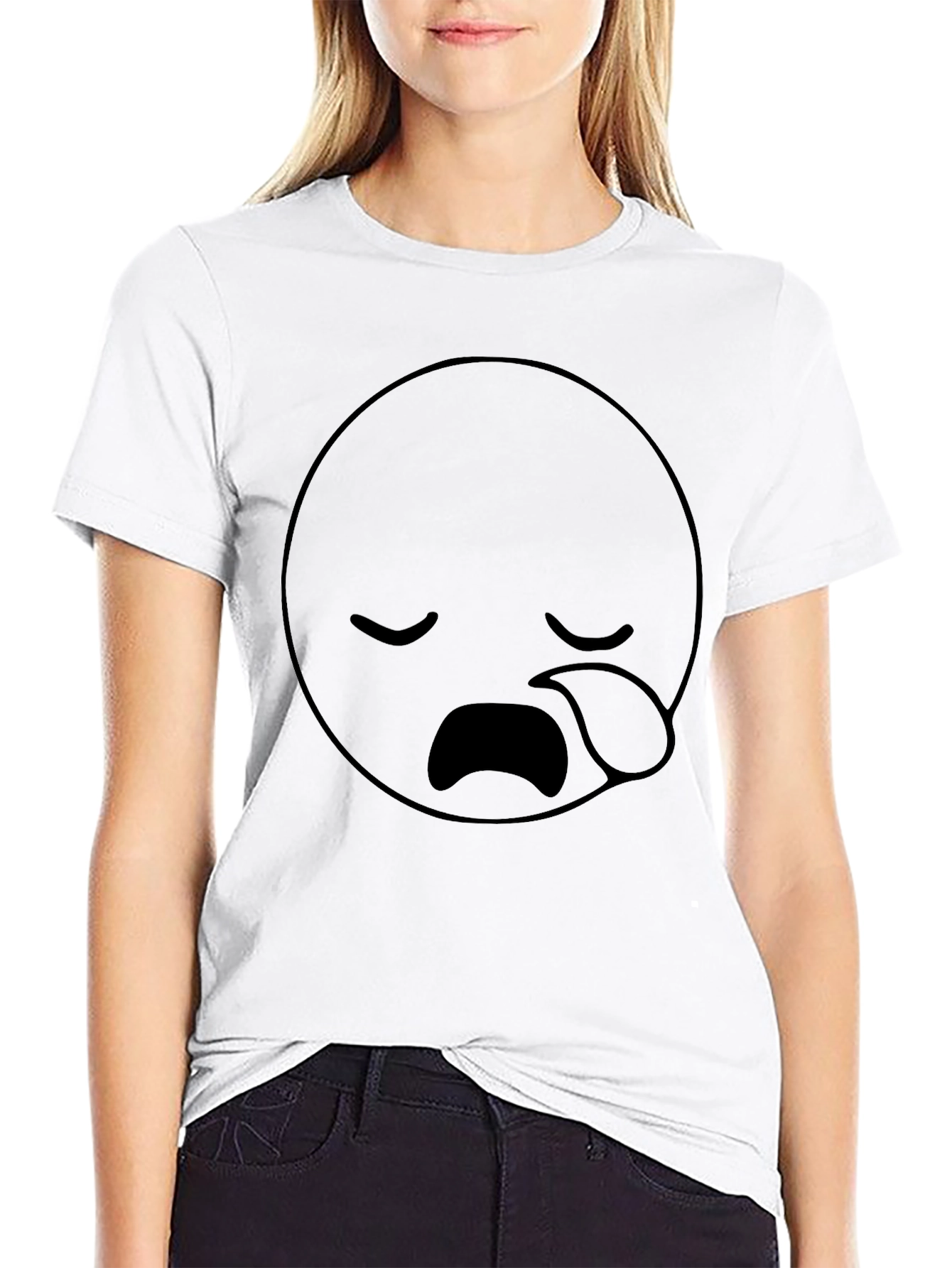 Sad Emoji Black T-Shirt - Unisex Comfort