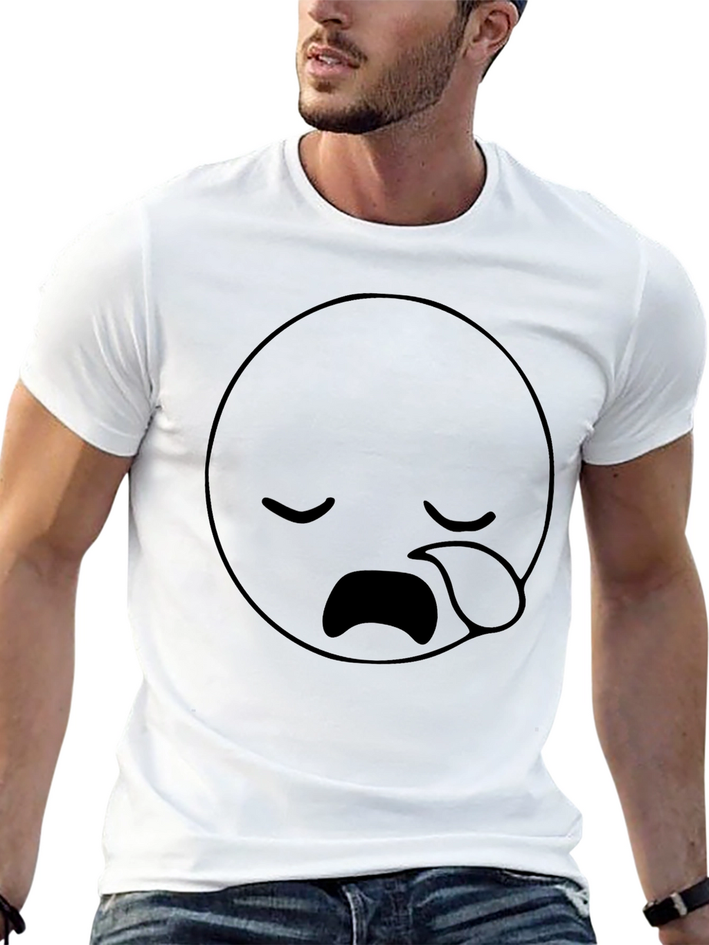 Sad Emoji Black T-Shirt - Unisex Comfort