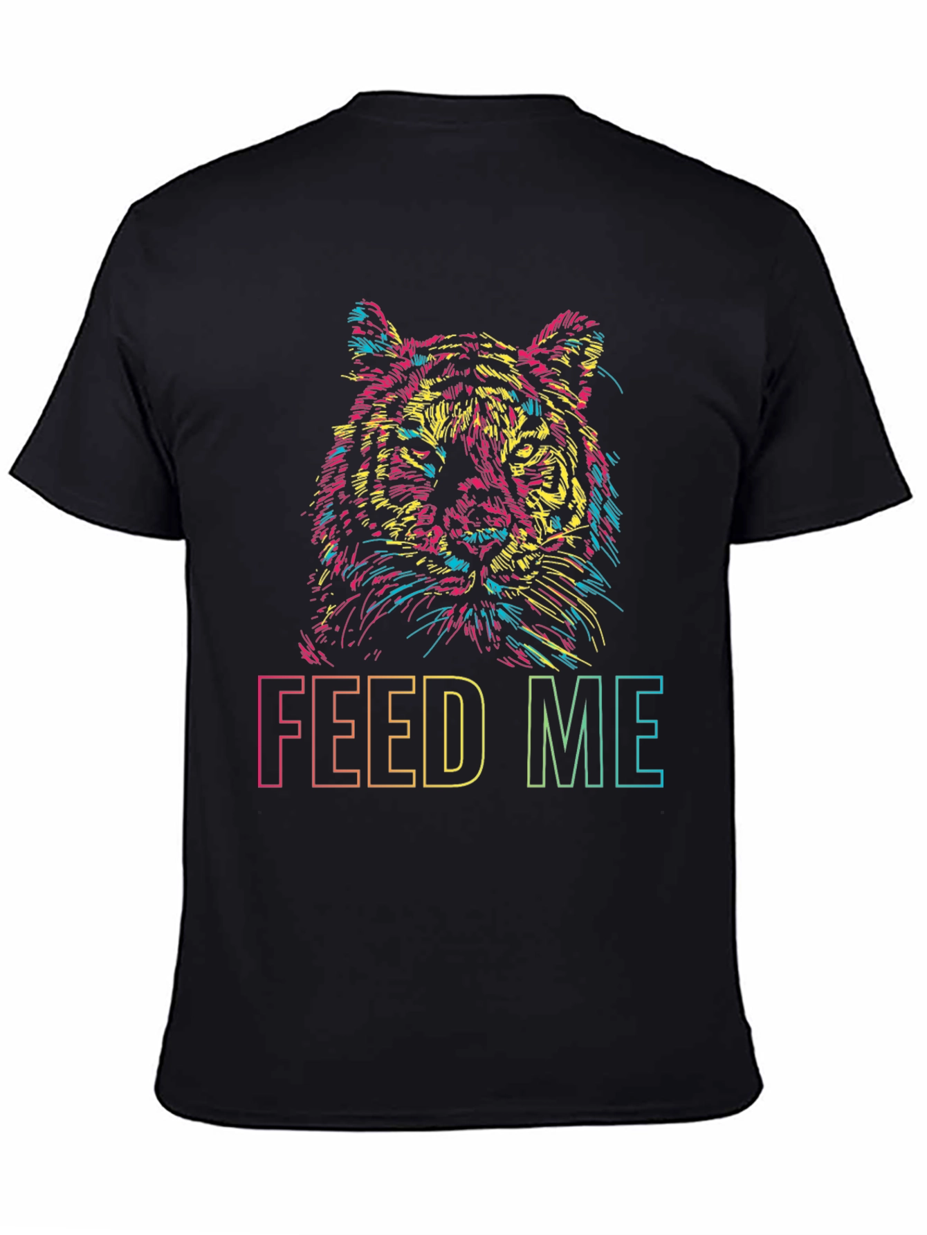 Vibrant Tiger Graphic Tee - Feed Me