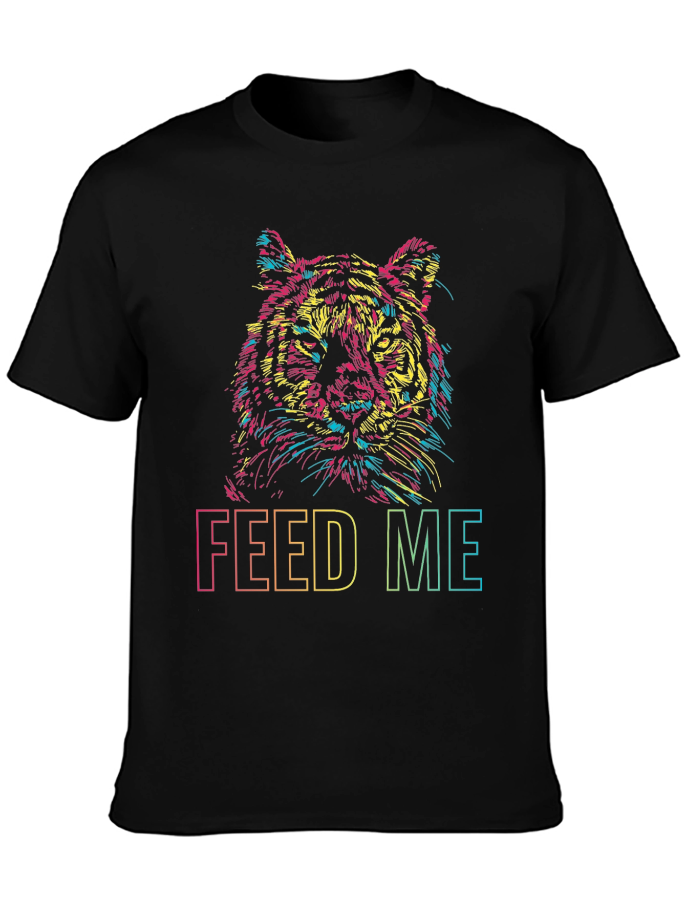 Vibrant Tiger Graphic Tee - Feed Me
