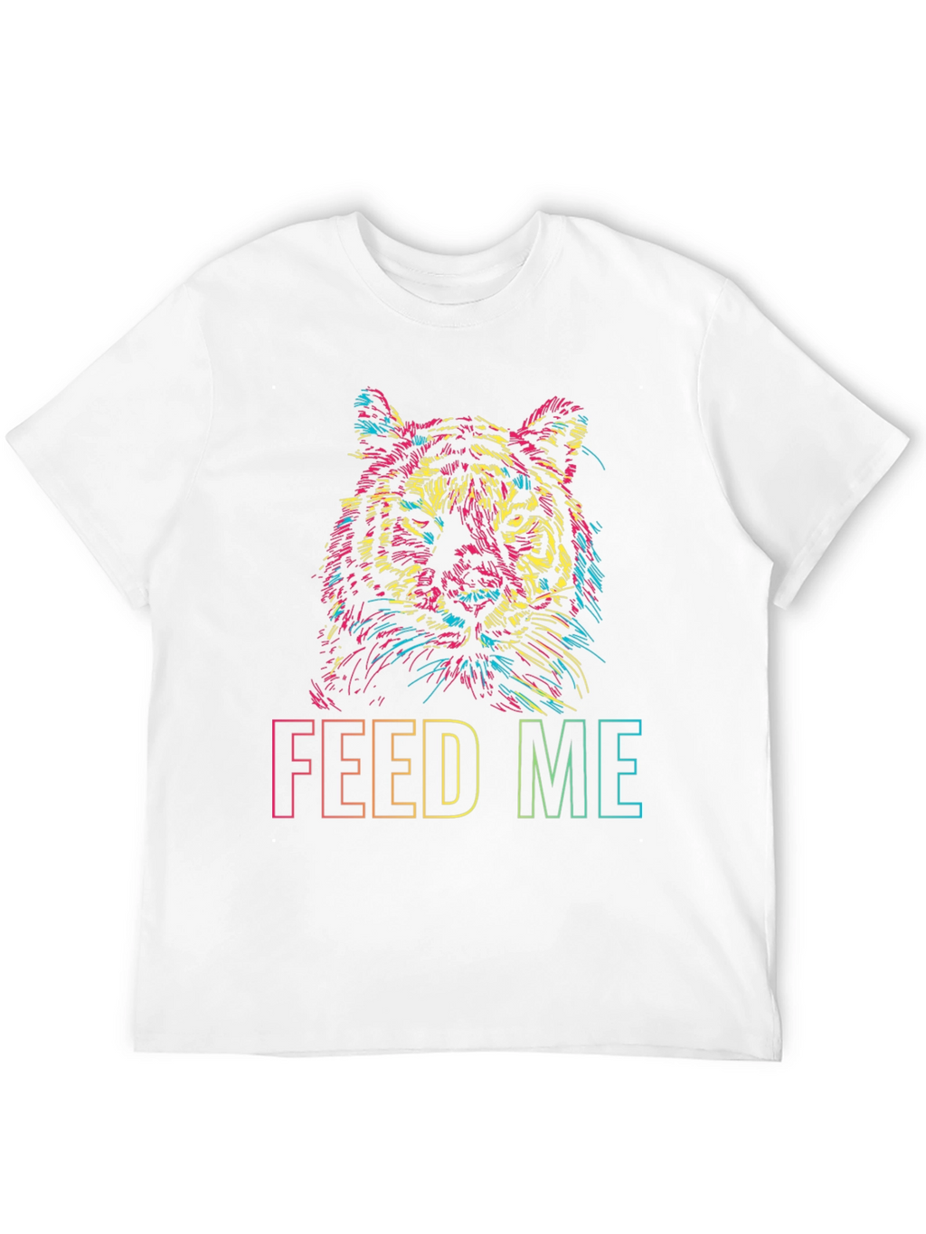 Vibrant Tiger Graphic Tee - Feed Me