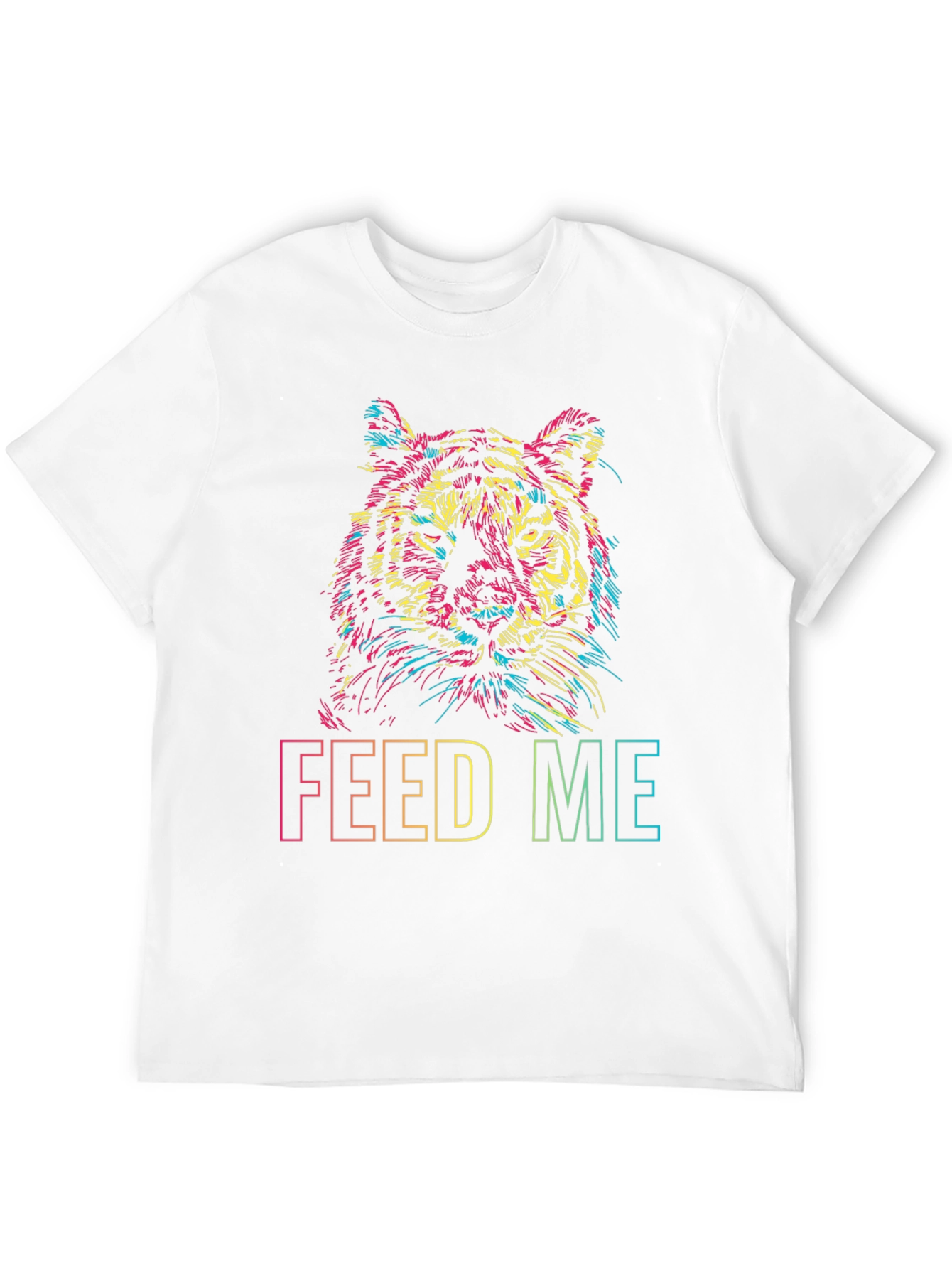 Vibrant Tiger Graphic Tee - Feed Me