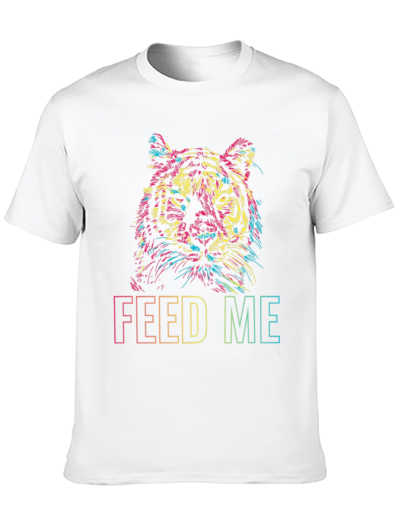 Vibrant Tiger Graphic Tee - Feed Me