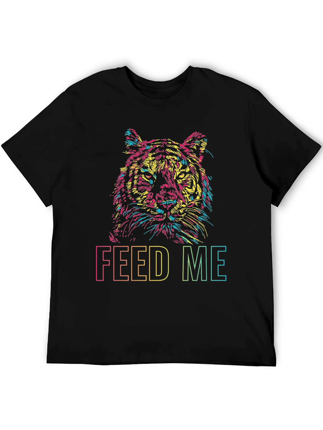 Vibrant Tiger Graphic Tee - Feed Me