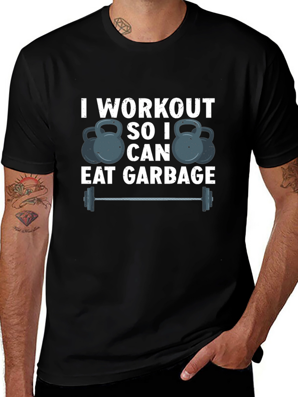 Workout To Eat Garbage T-Shirt Funny Gym Tee