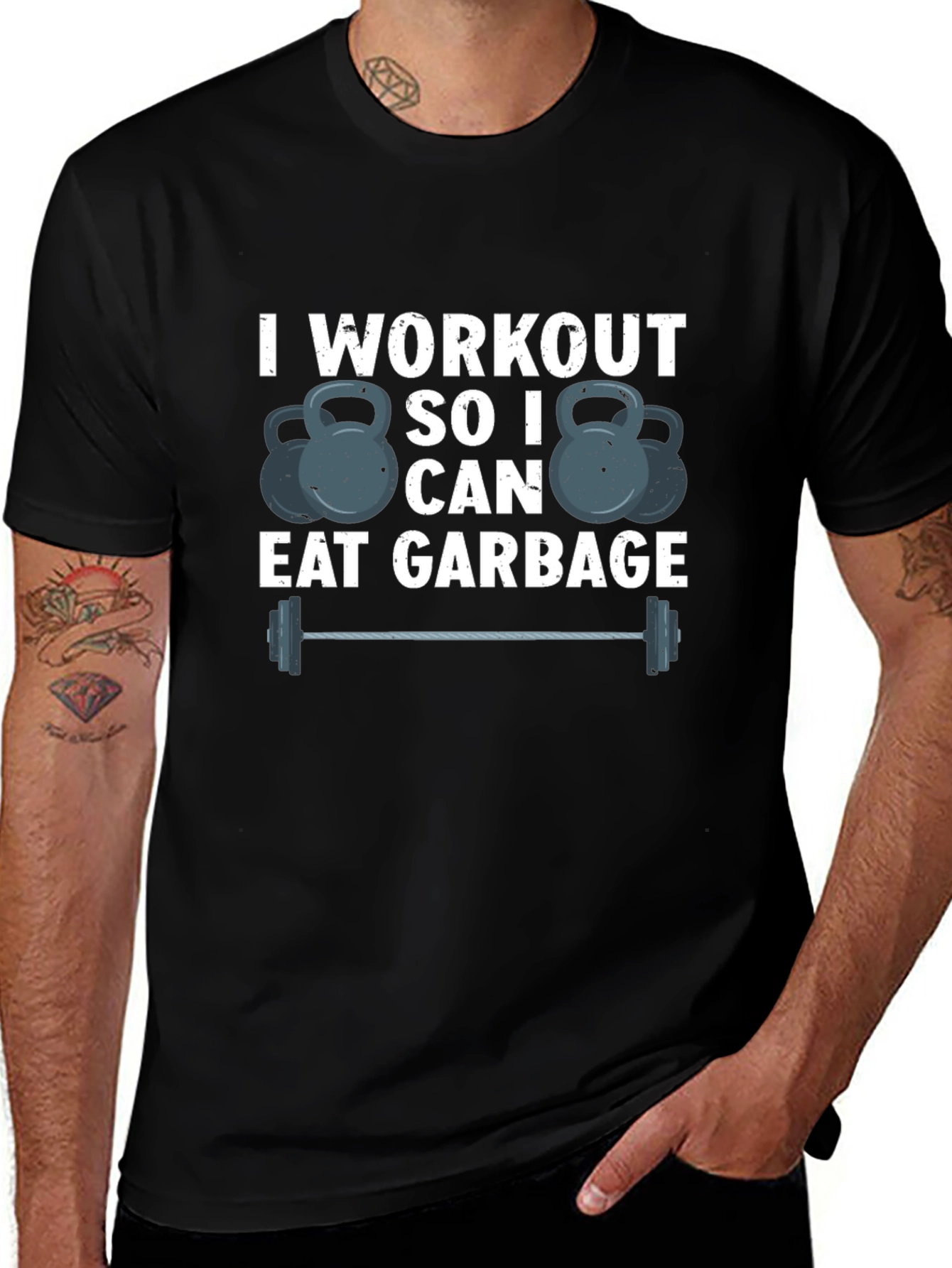 Workout To Eat Garbage T-Shirt Funny Gym Tee