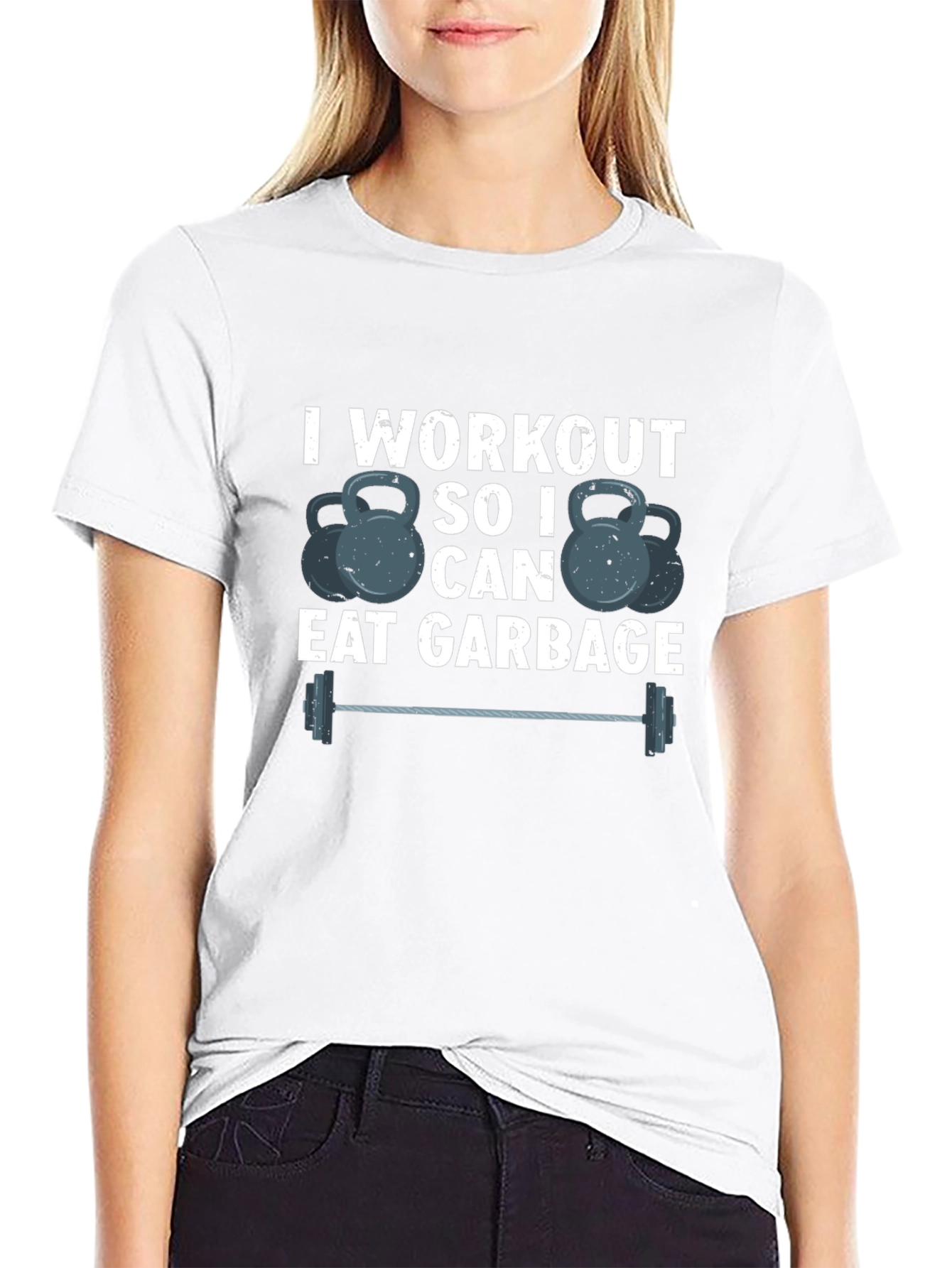 Workout To Eat Garbage T-Shirt Funny Gym Tee