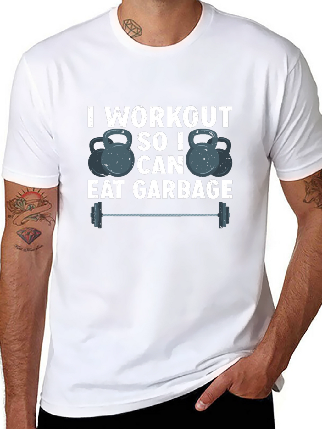 Workout To Eat Garbage T-Shirt Funny Gym Tee