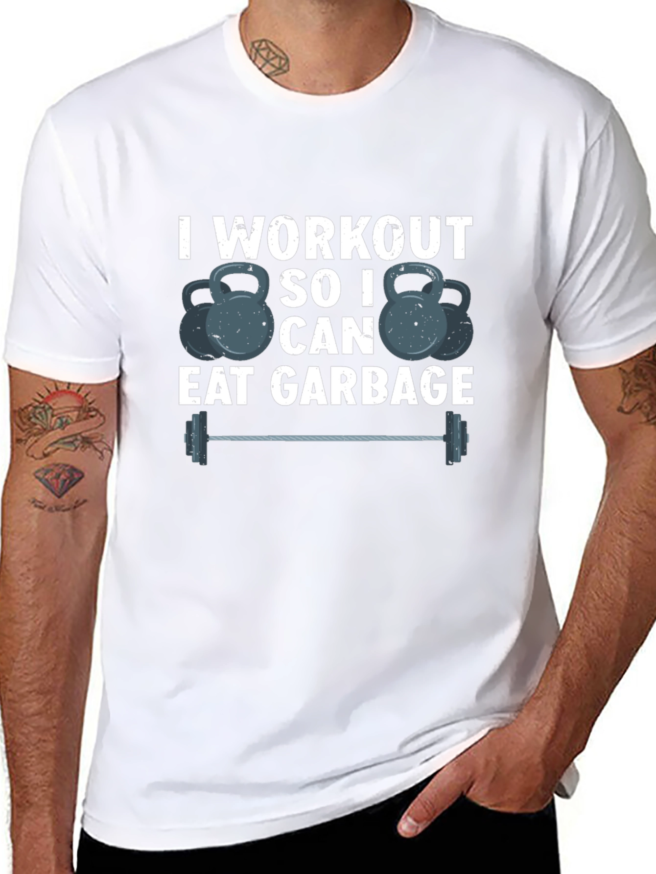Workout To Eat Garbage T-Shirt Funny Gym Tee