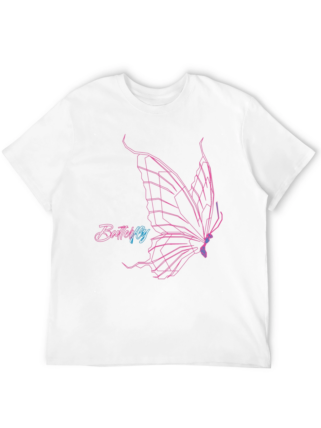 Geometric Butterfly Graphic T-Shirt - Black