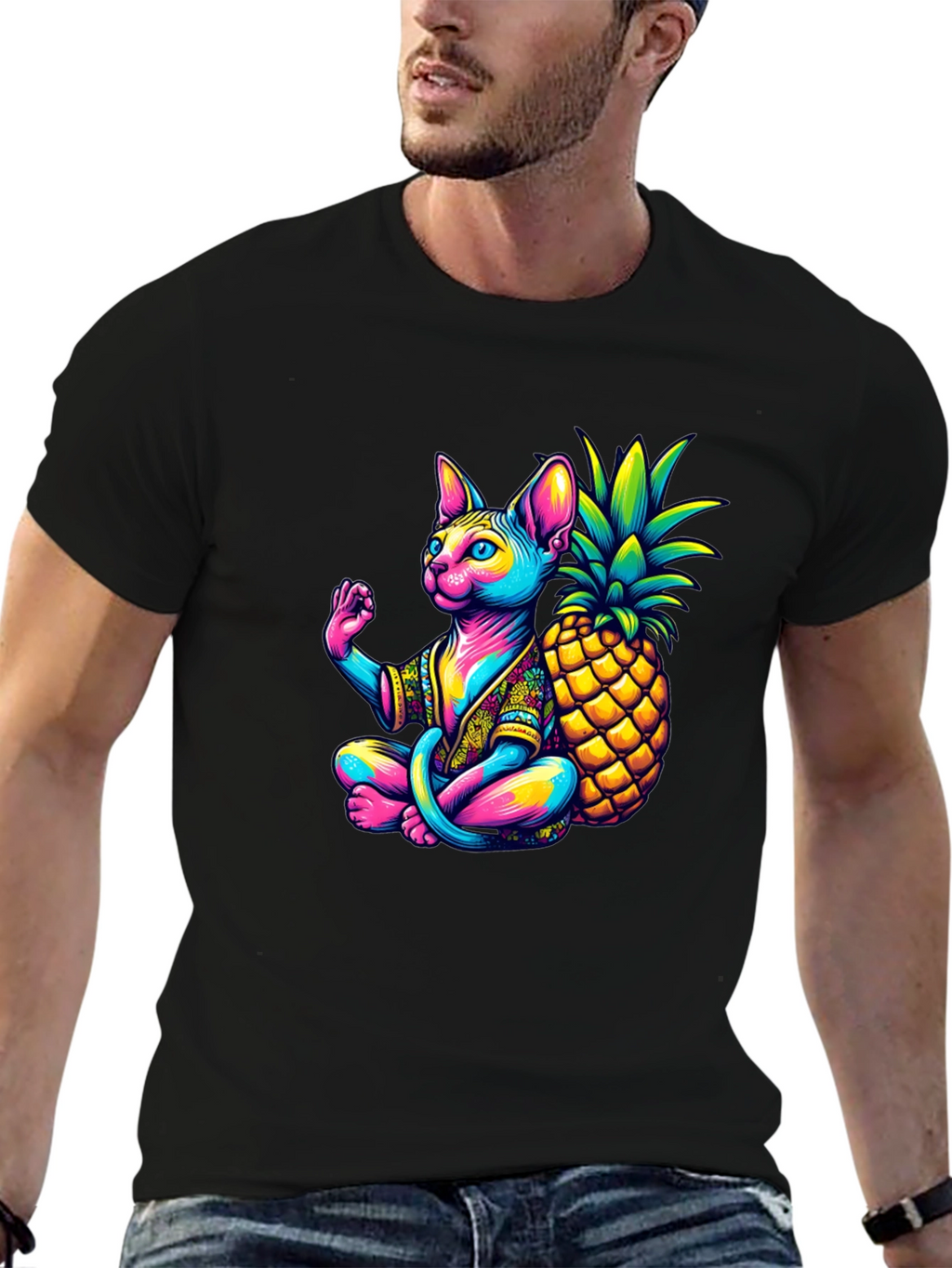 Zen Cat Pineapple T-Shirt