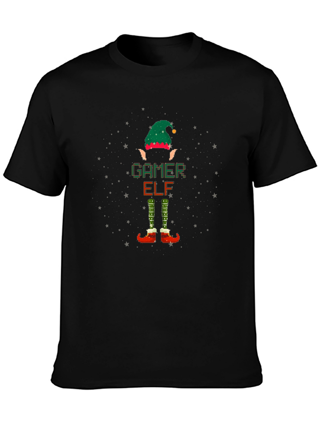 Gamer Elf Christmas T-Shirt - Pixelated Holiday Fun