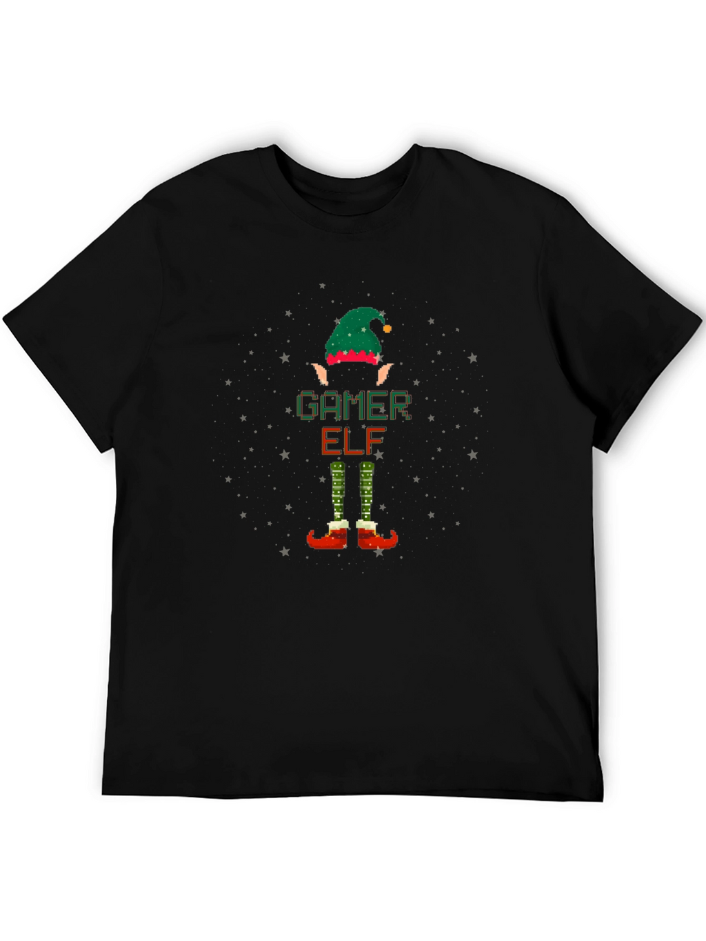 Gamer Elf Christmas T-Shirt - Pixelated Holiday Fun