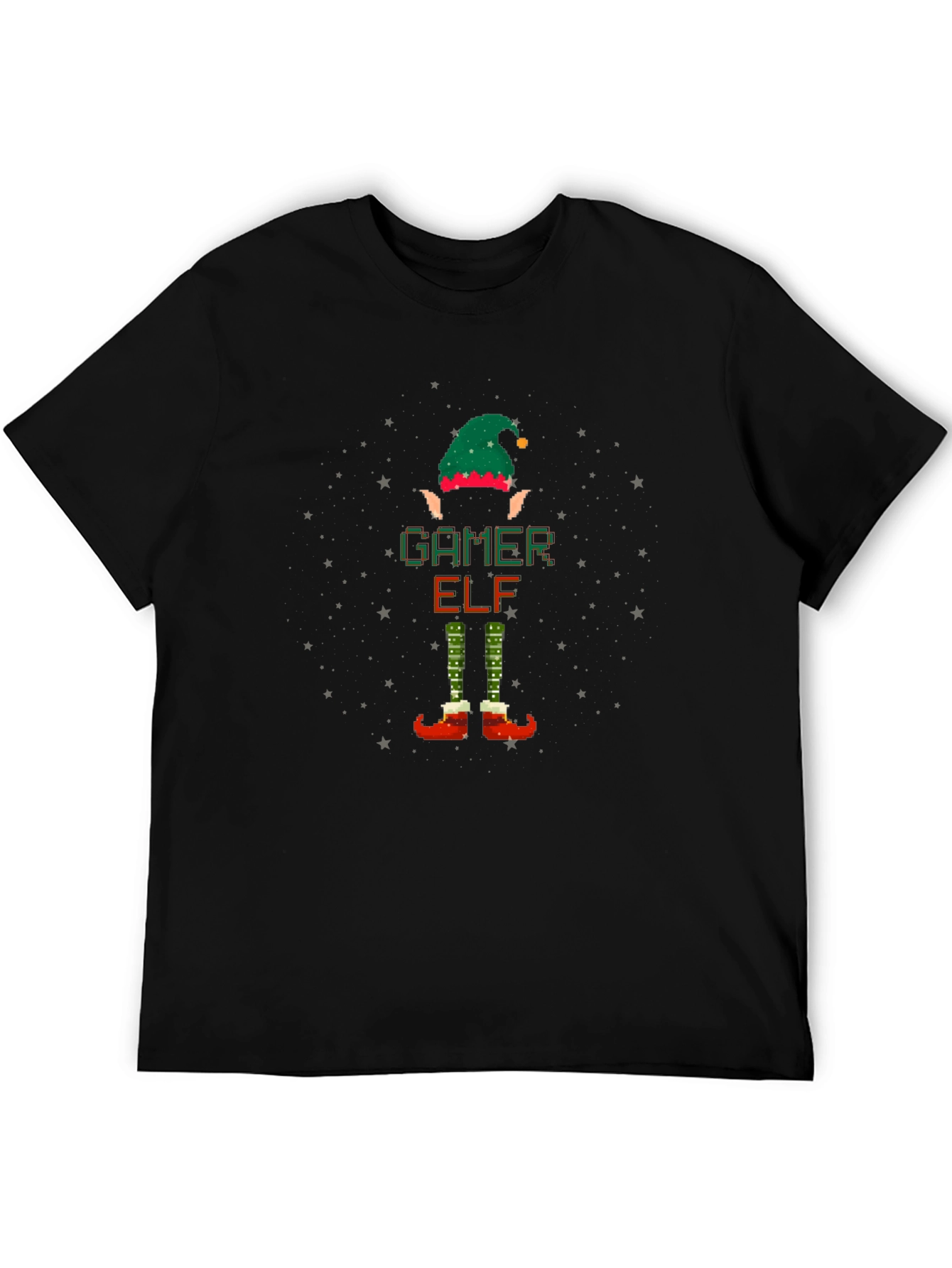 Gamer Elf Christmas T-Shirt - Pixelated Holiday Fun