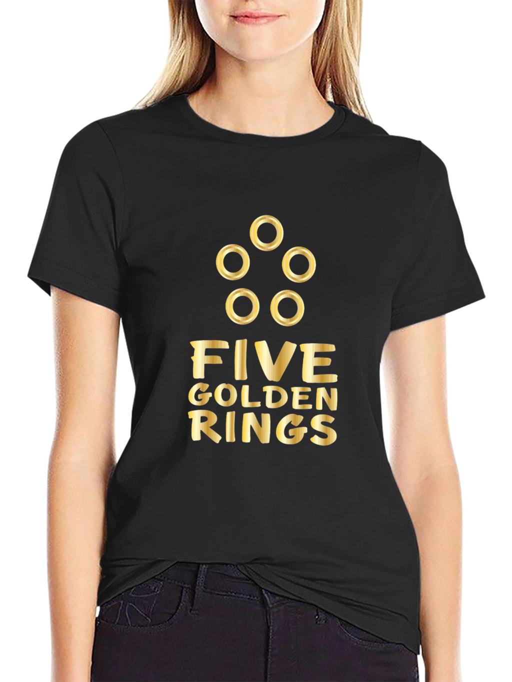 Five Golden Rings Graphic Tee - Holiday Apparel