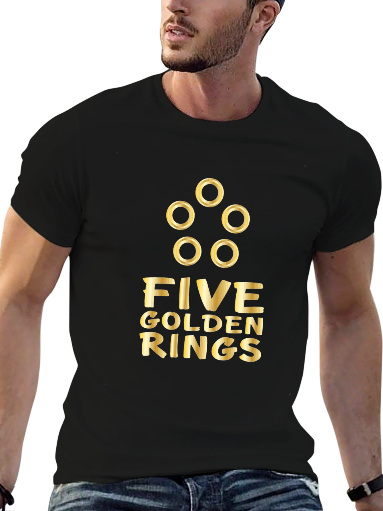 Five Golden Rings Graphic Tee - Holiday Apparel