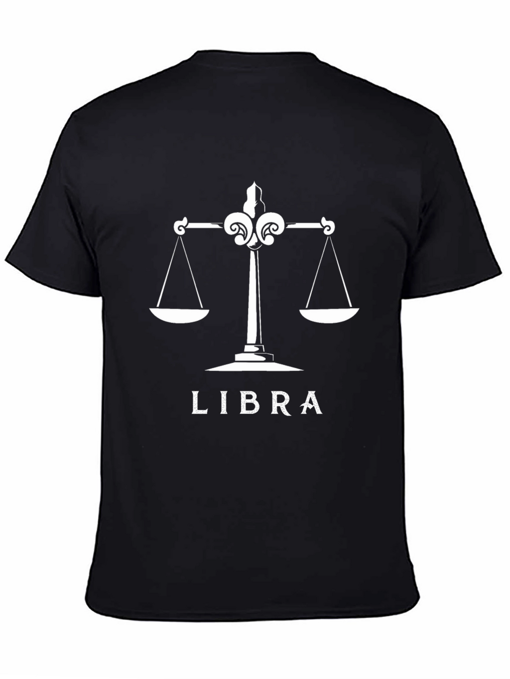 Libra Zodiac Sign Graphic T-Shirt - Black