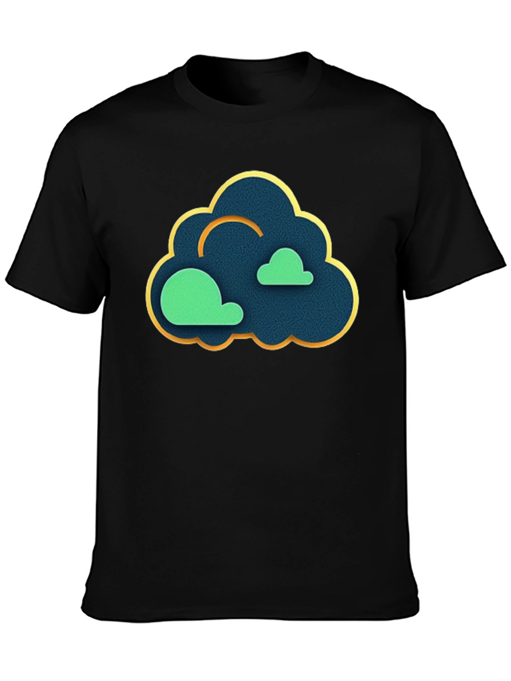 Cloud Graphic Black T-Shirt - Modern Style