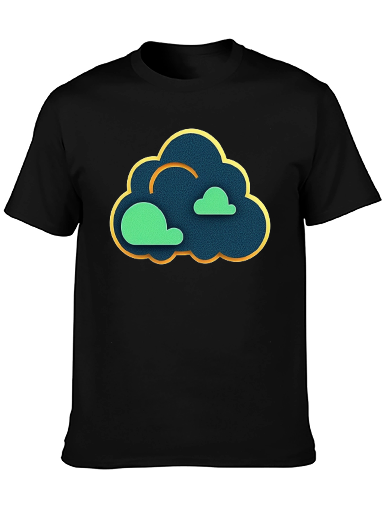 Cloud Graphic Black T-Shirt - Modern Style